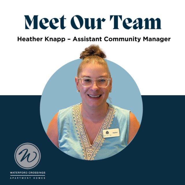 🎉 Please Meet Heather Knapp, our Assistant Community Manager! 🎉For any of you, who've not met Heather, she is here to support you, our residents, and help make our community an even better place to call home!

We invite you to stop by the office and say hello this holiday season. She’d love to put faces to names and get to know you! ❄️🎄Learn more about Heather and our team here https://bit.ly/4pBNdn9

#WaterfordCrossings #MeetTheTeam #CommunityLiving #HolidaySeason