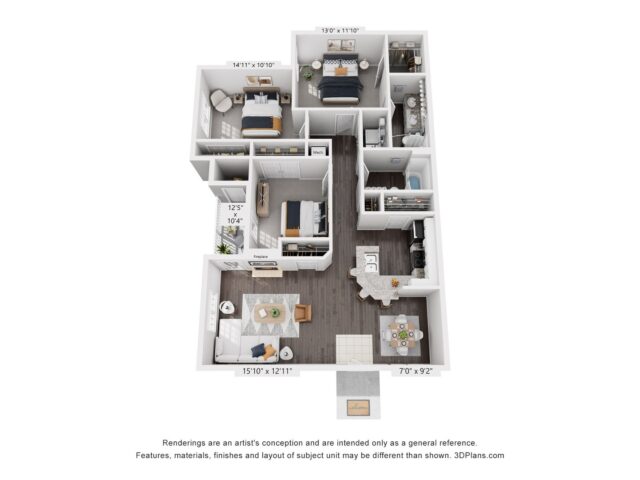 Looking for a spacious apartment? We’ve got you covered in our Wexford floor plan! Schedule a tour today!
