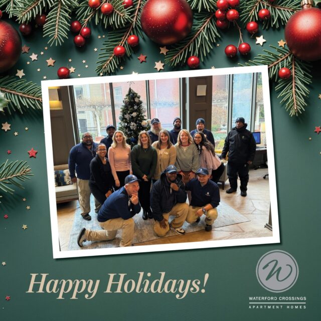 As the year comes to a close, all of us at Waterford Crossings would like to extend our warmest holiday wishes to you and your loved ones. This season is a time for reflection, gratitude, and togetherness, and we are truly thankful for the relationships, support, and sense of community that make Waterford such a special place.

Our Leasing Office will be closed all day on Christmas Eve and Christmas Day, so our team may spend time with their families and loved ones. We will reopen on Friday, December 26, and resume regular office hours.

Wishing you a joyous holiday season filled with peace, warmth, and happiness, and a New Year filled with health, success, and new beginnings. We look forward to serving you in the year ahead.

With heartfelt holiday cheer,
The Waterford Crossings Team