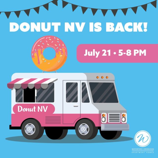 🍩 A Sweet Favorite Is Rolling Back Into Waterford Crossings! 🎉

Good news, neighbors... Donut NV is making another stop at Waterford Crossings, and they're bringing all your favorites with them!

Whether you're craving warm, made-to-order mini donuts piled high with your favorite toppings or a refreshing specialty drink, this is the perfect excuse to treat yourself and enjoy a fun evening close to home.

📅 Monday, July 21
🕔 5:00–8:00 p.m.
📍 Right here at Waterford Crossings

Skip the drive, bring your sweet tooth, and join your neighbors for one of our favorite resident events of the summer. We have a feeling these delicious treats won't last long!
We'll see you at the Donut NV truck! 🍩💙

#LifeAtWaterfordCrossings #DonutNV #ResidentEvents #SweetTreats #AntiochTN #ApartmentLiving #FoodTruckFun #WaterfordCrossings