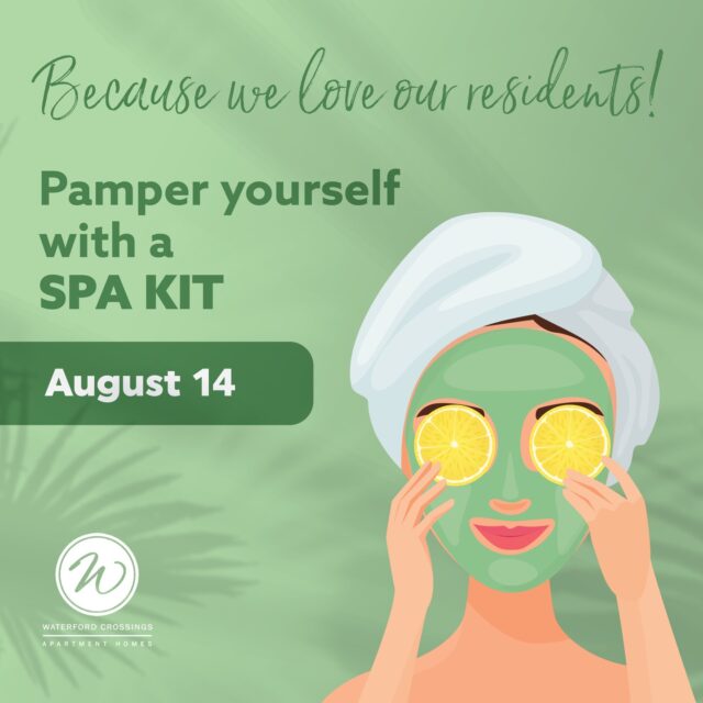 On August 14th, we will have spa kits available in the office while supplies last! Stop by & treat yourself to a little love & relaxation.